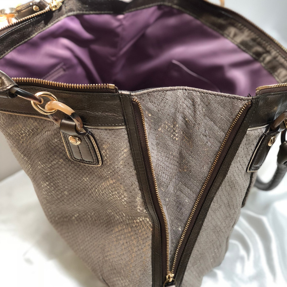 Coach Kristin Embossed Python N/S Zip Tote 18307 - Shoulder Bag - Exotic - EUC - Picture 6 of 8